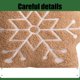 thumbnail image 4 of Cojín de copo de nieve para escritorio | Decoración navideña de felpa suave para cafetería | Cojín marrón de 35 x 35 cm para sofá cama, 4 of 5