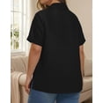 thumbnail image 5 of Oryer Womens Plus Size Tops V Neck Trendy Tunic Polo Casual Shirts Short Sleeve Womens Blouses Summer, 5 of 7