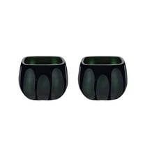 Aspen Creative 16008-2 Green Glass Votive Candle Holder 3-1/2" Length x 3-1/2" Width x 2-3/4" Height, 1 Pack