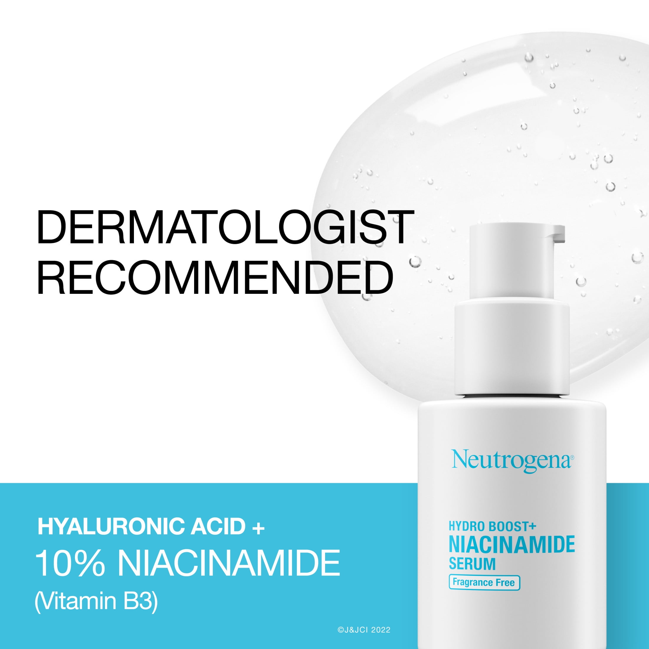 Neutrogena Hydro Boost+ Niacinamide Face Serum, Unscented, 1 oz