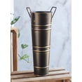 thumbnail image 3 of 2 - in - 1 Metal Umbrella Bucket for Entryway, Galvanized Rust - Resistant Umbrella Stand & Floral Vase, Multi - Use Organizer for Canes/Clubs, Design for Porch, Indoor & Office,B, 3 of 7