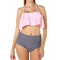 thumbnail image 1 of LELINTA Women's High Waisted Bikini Flounce Crop Top Swimsuits Two Piece Bathing Suits Beachwear, 1 of 5