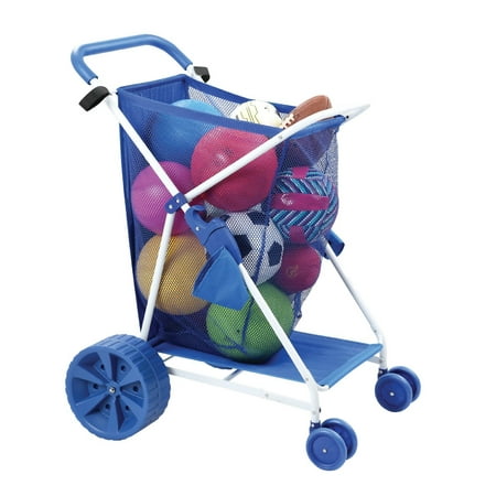 Folding Multi-Purpose Deluxe Beach Cart With Wide Terrain Wheels - Holds Your Beach Gear and