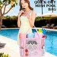 thumbnail image 2 of Mesh Beach Bag, Extra Large Beach Tote with Zipper Pocket Pool Bag for Cruise/Swim/Vacation Essentials, 2 of 8