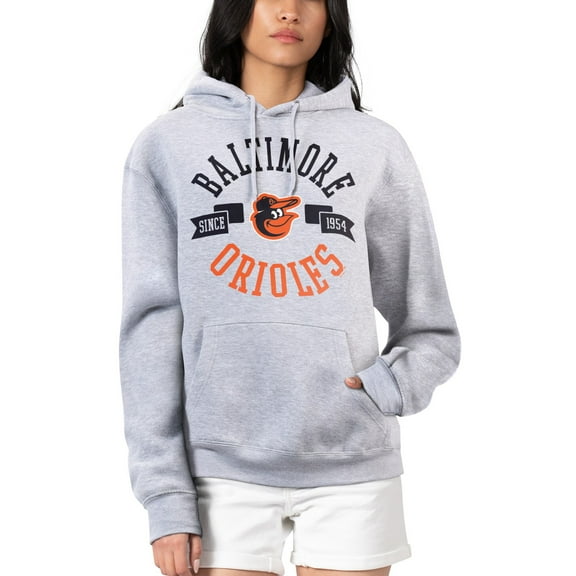 Women's G-III 4Her by Carl Banks Heather Gray Baltimore Orioles City Graphic Pullover Hoodie