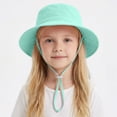 thumbnail image 2 of Toddler Sun Hat Boys Girls Bucket Hat Wide Brim Breathable UPF 50+ Fishing Hat Summer Beach Hat 6-12 Months 12-24 Months 2t 3t 4t 5t 6t 7t 8t 9t Children(Light Green,1-3 Years), 2 of 5