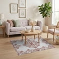 thumbnail image 3 of ODIKA Pink Ribbon Scroll Border Alfombra Para Cuarto Vintage Refined Structured for Home Office, Gaming Room, Under Desk, Non-Slip Chair-Friendly, 3 of 7