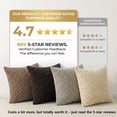 thumbnail image 4 of HAPPINESS 4 Pack Decorative Throw Pillow Covers, 18x18 Inch Soft Plush Striped Corduroy Couch Pillow Covers, Beige Brown Coffee, 4 of 11