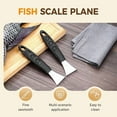 thumbnail image 2 of Sharp Stainless Steel Fish Scaler,Multifunction Fish Scale Planer Knife,Fish Scaler Remover Fishs Cleaning Tool Descaler Scales Scraping Tool for Home Market Restaurant (Black/3pcs), 2 of 7