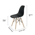 thumbnail image 4 of Teamson Home Allan Plastic Side Dining Chair with Wooden Legs Set of 2, Black, 4 of 8