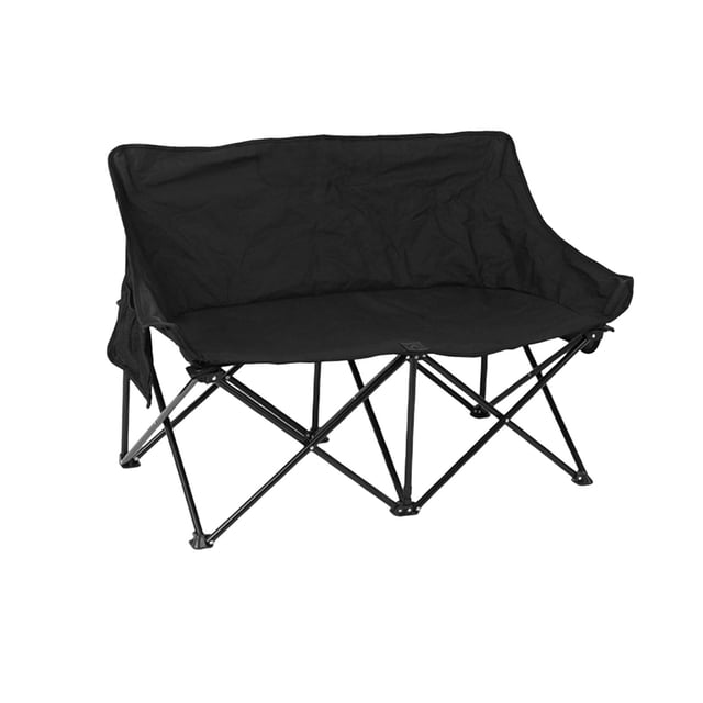 Silla de camping Kusrkot Doble asiento resistente portátil para viajes al aire libre y playa Negro