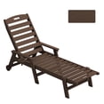 thumbnail image 5 of LOYALICE Adjustable Wheeled HDPE Plastic Outdoor Patio Lounge Chair W/ Cup Holder,78.3"x25.1"x16.3", Coffee, 5 of 11