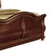 thumbnail image 3 of Fabric Upholstered Queen Bed with Curved Panel Footboard, Brown and Beige, 3 of 3