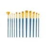 Royal & Langnickel - 12pc Zip N' Close Assorted Short Handle Artist Paint Brush Set - Gold Taklon 3