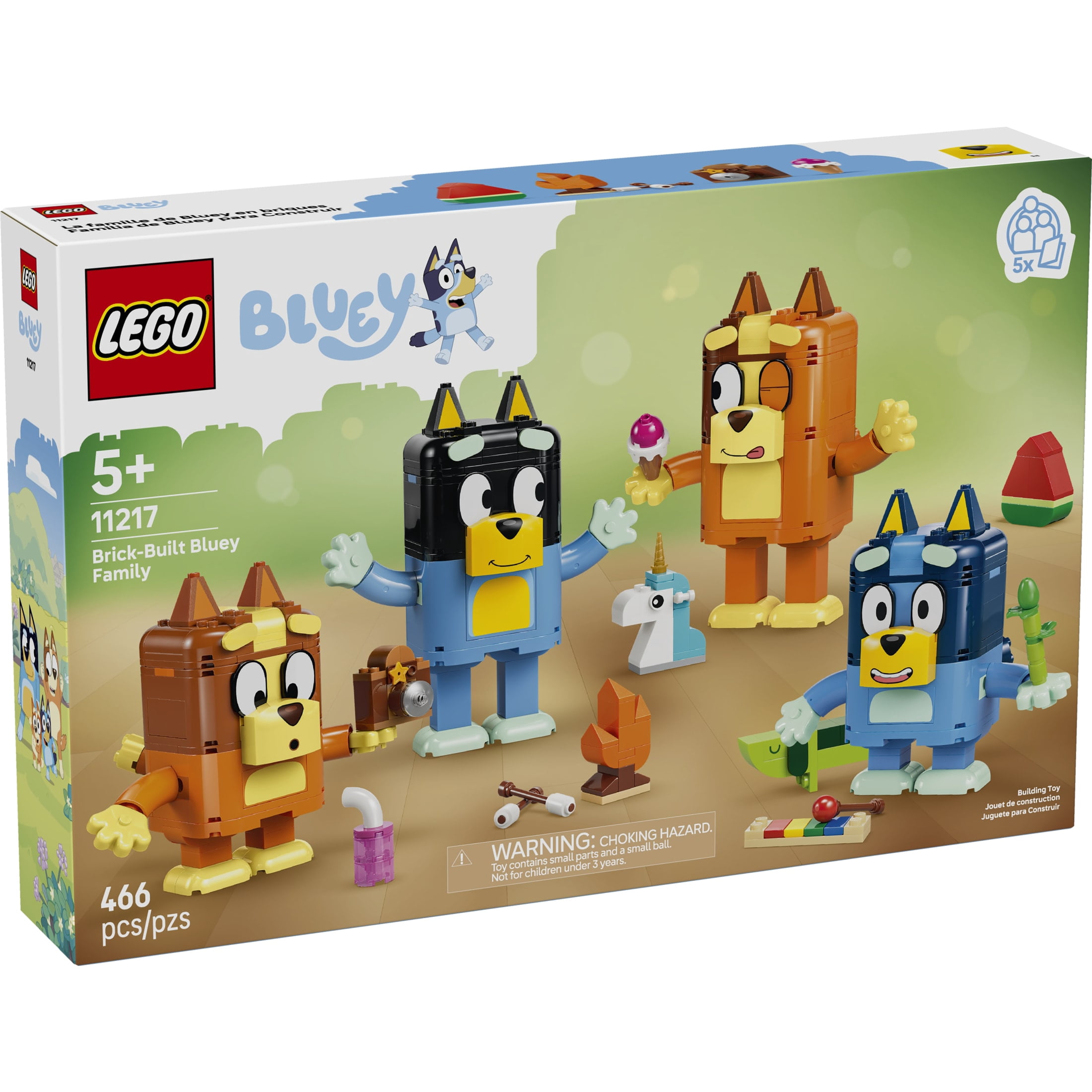 LEGO Bluey Brick-Built Bluey Family - Building Toy for Girls & Boys, Ages 5+ - Figures for Play or Display - Kids Bedroom or Desk Decor - Gift for Birthdays - 11217