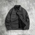 thumbnail image 6 of Thousandth Sherpa Lined Trucker Jacket for Men Lapel Collar Button Front Outerwear Casual Multi Pockets Work Coat for Outdoor Daily Street, 6 of 6