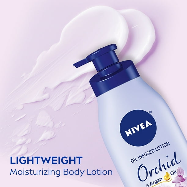 NIVEA Oil Infused Orchid and Argan Oil Body Lotion for Women, Fast