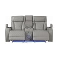 thumbnail image 4 of Fortuner Modern Style Recliner 3PC Livingroom Set Made with faux leather in Gray, 4 of 15