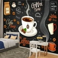 thumbnail image 2 of Peel and Stick Wallpaper 3D Coffee Cartoon Cafe Shop Restaurant Coffee Cup Coffee Beans Coffee Modern Art Wall Mural Decor Self Adhesive and Removable 100in x 144in, 2 of 8