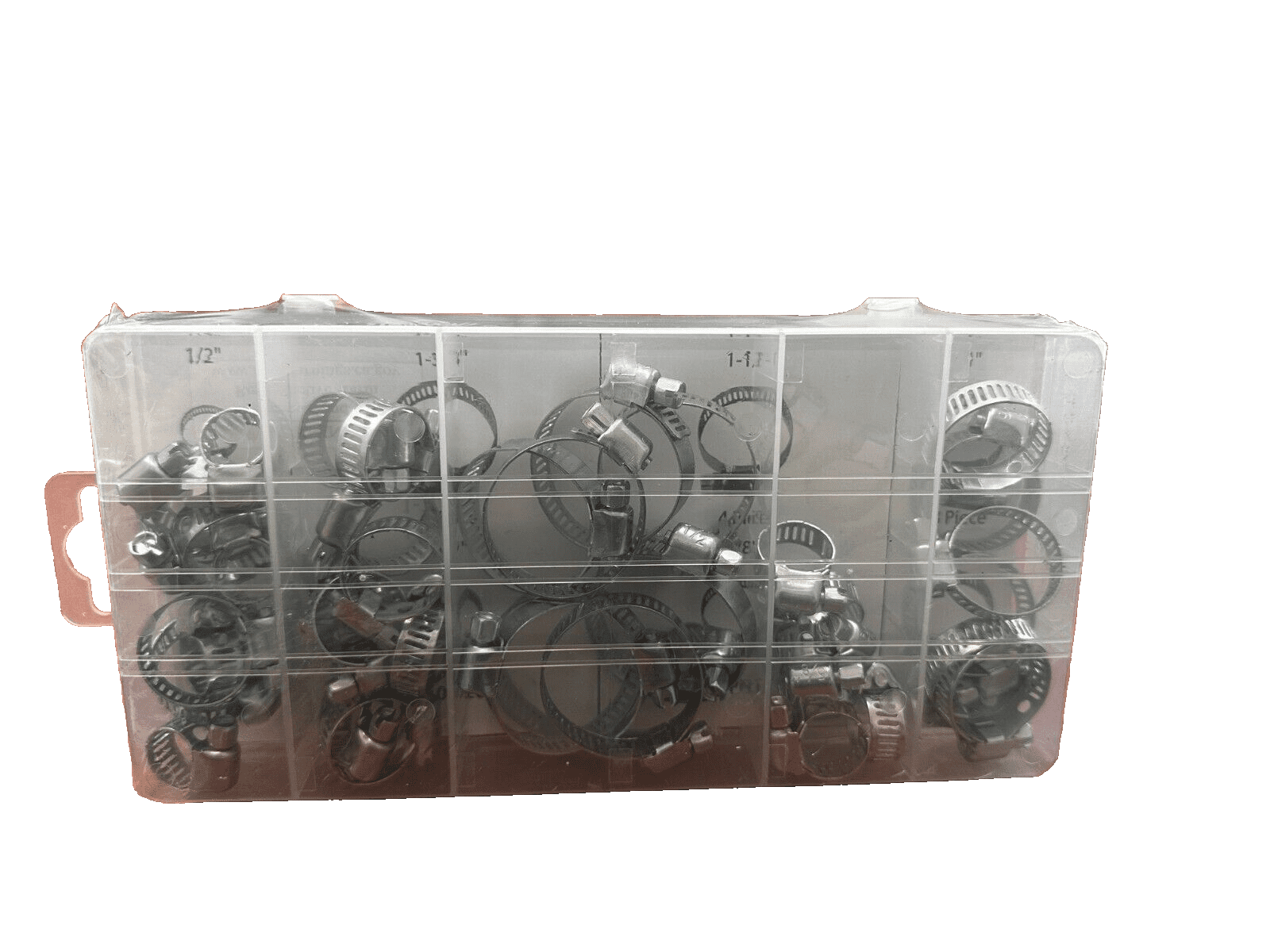 40Pc Hose Clamp Assortment Set Sizes 1/2" to 1-1/2"Gear Type Assorted Clamps