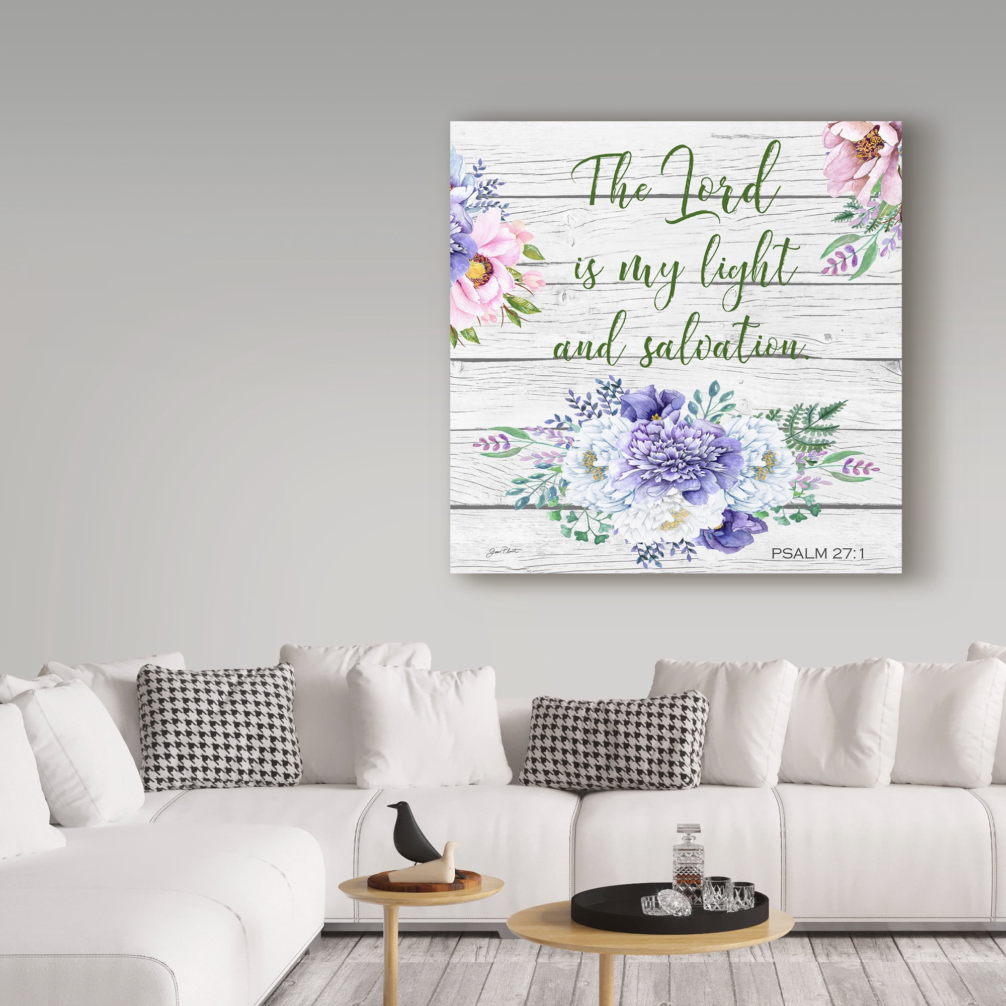 Trademark Fine Art 'Garden Florals Bible Verse 3' Canvas Art by Jean Plout