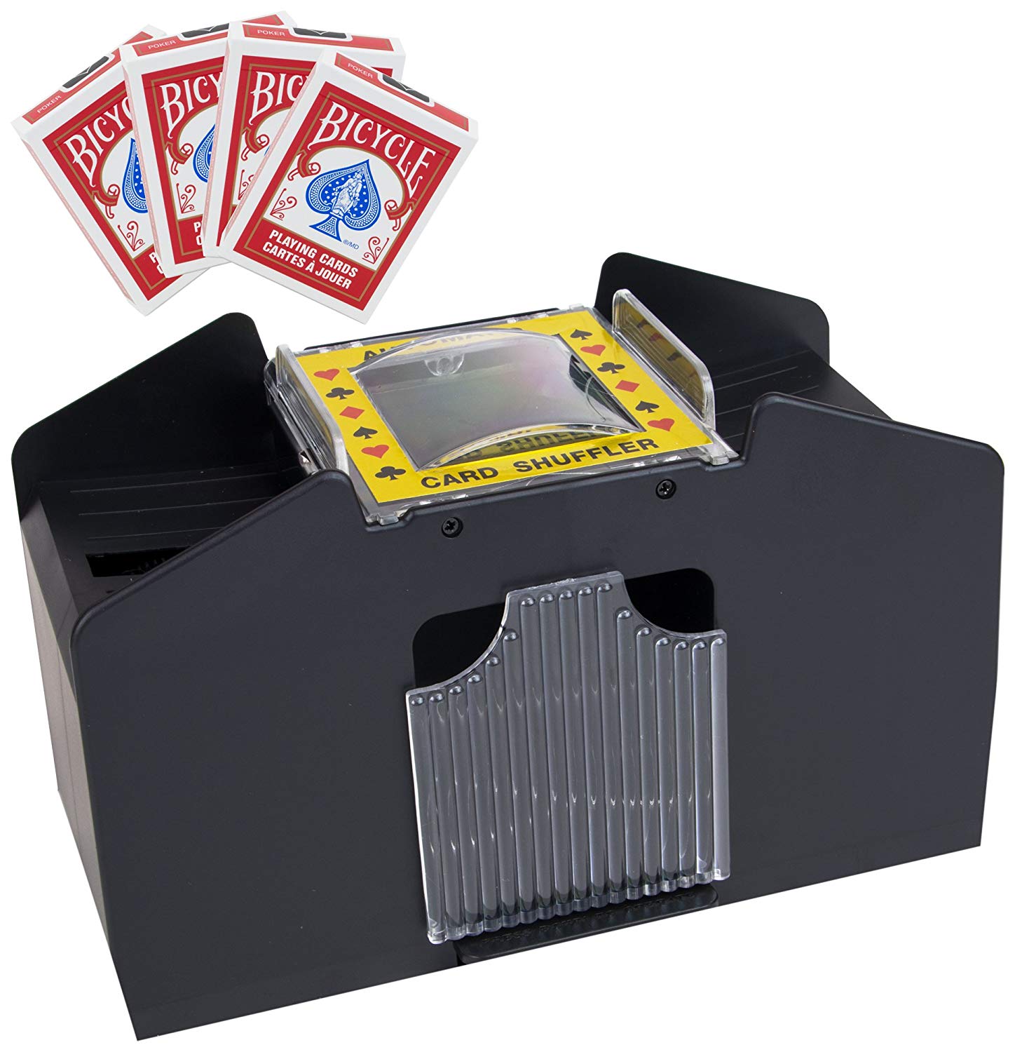 Casino Games & Equipment BLENGA Electronic Poker Shuffler Battery Operated Card Game 4 Decks of