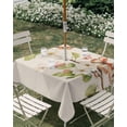 thumbnail image 3 of Square Outdoor Tablecloth with Umbrella Hole Butterfly Floral Outside Table Cloth Waterproof Patio Table Cover Rustic Spring Blossom Flowers Butterfly Zipper Tablecloths for Picnic Camping 54x54 Inch, 3 of 8