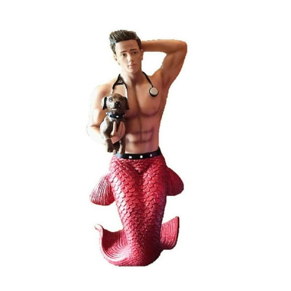 December Diamonds Dr Pet a Vet Merman Grande Figurine Sculpture 5555122