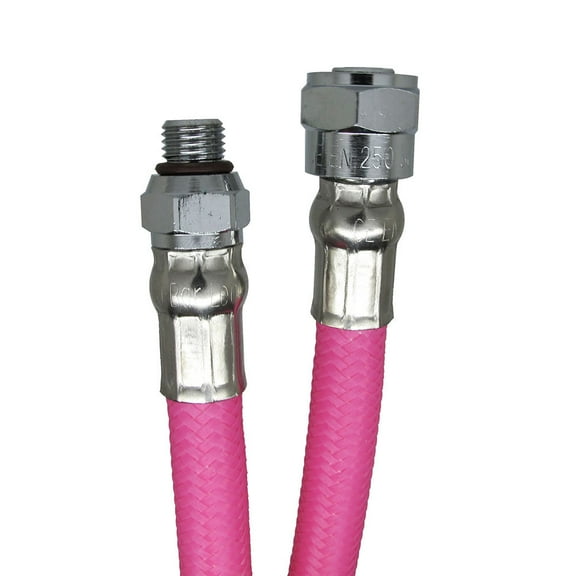 Scuba Choice 24" Colored LP Braided Hose for 2nd Stage Reg and Octo, Pink