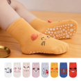 thumbnail image 2 of 2 Pairs Winter Spring Anti Slip Baby Socks Cute Cartoon Animal Letter Print Toddler Kids Floor Sock Rubber Soles Boy Girl Socks1 3 Years Gong Bohan LED, 2 of 2