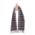 thumbnail image 2 of Cashmere Feel New England Plaid Scarf - 100% Acrylic - Super Soft - Gray, 2 of 7