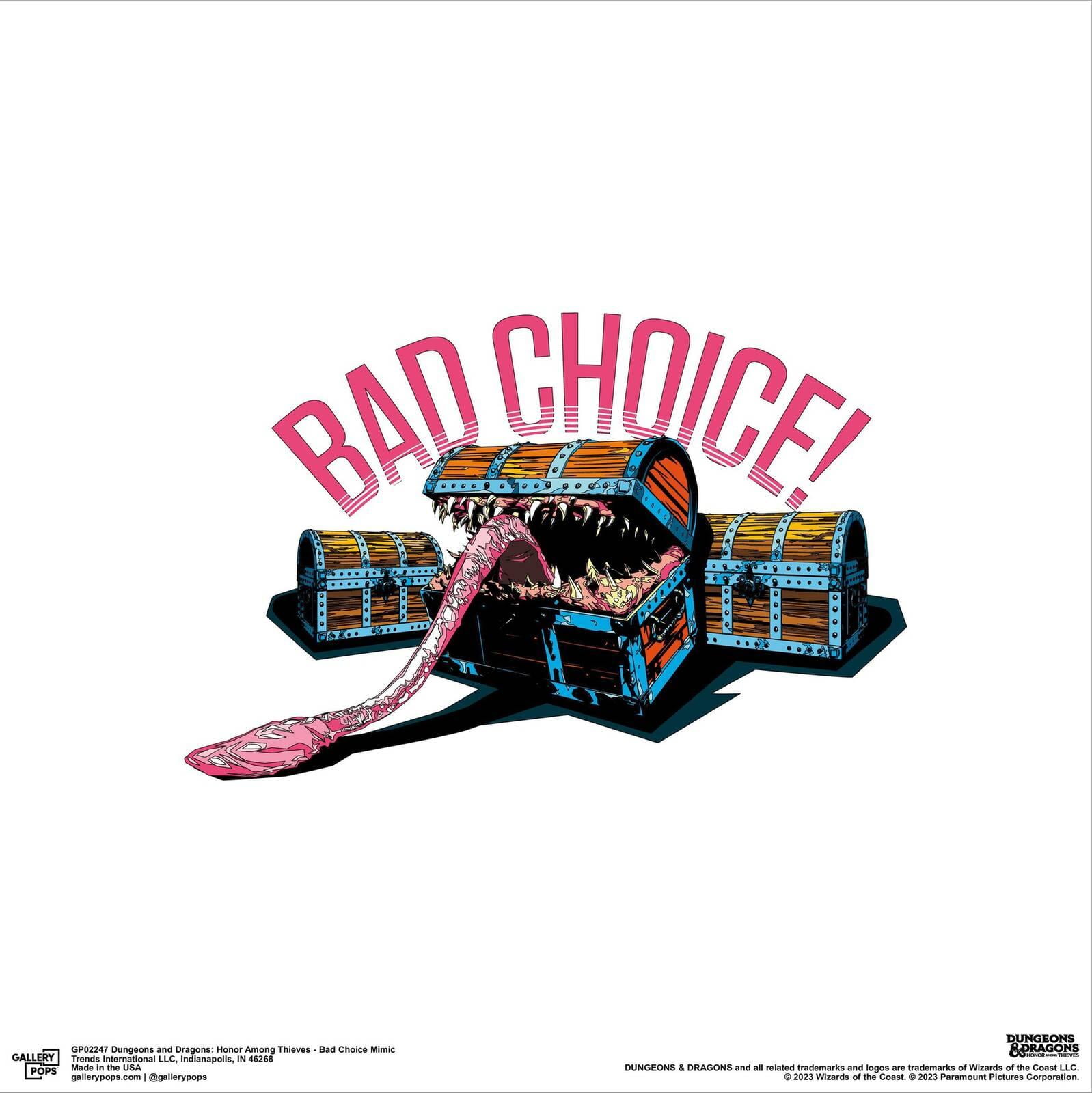 Gallery Pops Dungeons & Dragons: Honor Among Thieves - Bad Choice Mimic Canvas Wall Art, Unframed Version, 12" x 12"