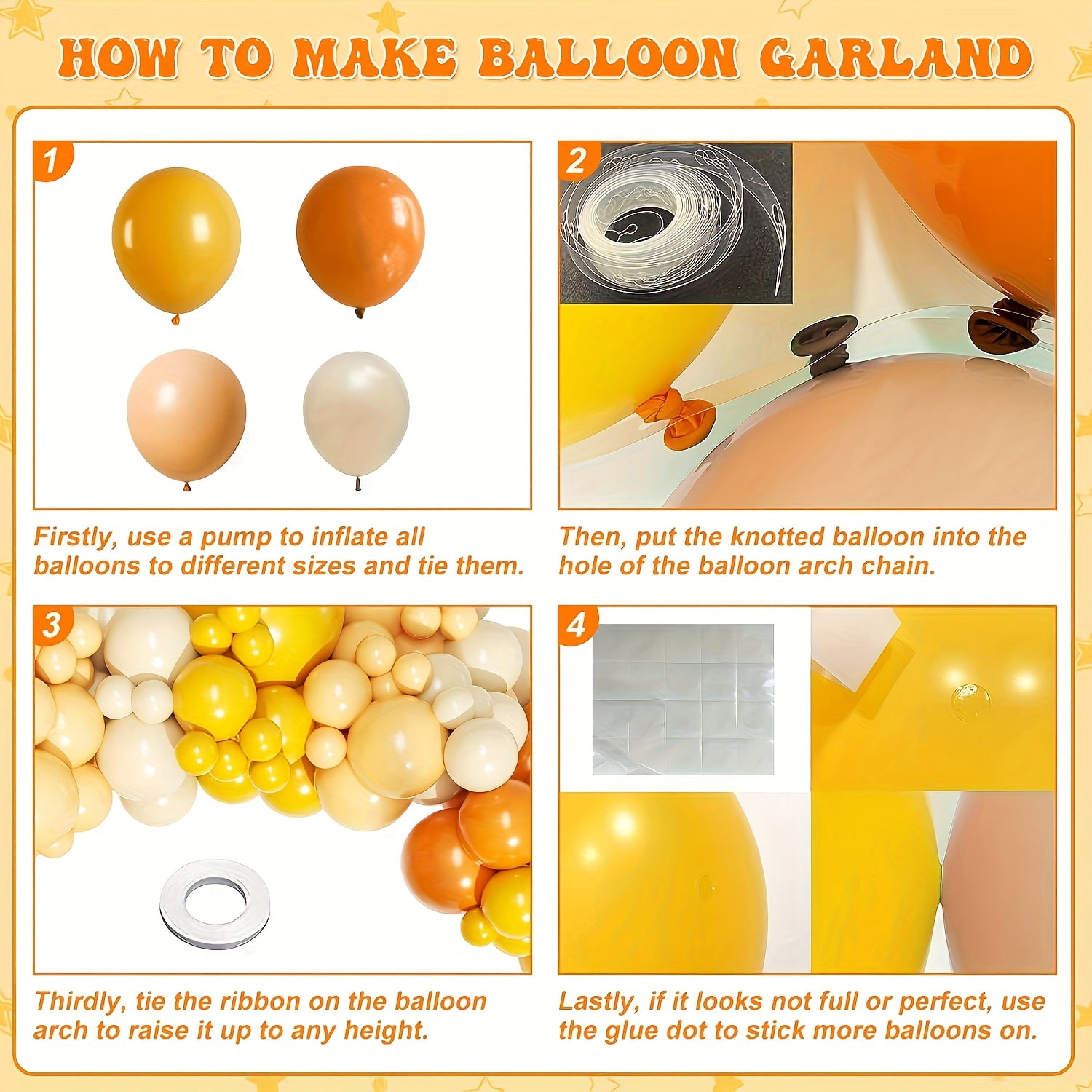 109pcs of retro sunshine balloon garland arch kit - orange and yellow latex balloons for birthdays, weddings, graduation ceremonies, bridal showers, carnivals,, Valentine's Day, Koningsdag