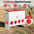 thumbnail image 5 of SHZOND Automatic Chicken Feeder 120 LBS, 10 Port Metal Poultry Feeder,\Weatherproof Lockable Design with 10 Feeding Ports for Automatic Poultry Feeding & Cost Saving, 5 of 7