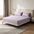 thumbnail image 1 of Quilted Waterproof Bed Cover Set - Ice Silk Mattress Protector, Breathable Cooling Topper, Purple, JKODE, 1 of 6