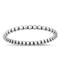 CHOOSE YOUR COLOR Beaded Dot Stacking Thin Ring .925 Sterling Silver Band Jewelry Female Male Size 9