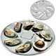 thumbnail image 1 of Plato para ostras, 2 piezas Platos para ostras de acero inoxidable Plato para ostras Con forma de concha Recipiente para ostras duradero con 8 ranuras para salsa de ostras y limones, 1 of 1