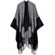 thumbnail image 2 of Vintage mujer tejido chal Poncho imitación cachemira cuadros cuadros borla gran tamaño cálido largo invierno, 2 of 3