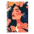 thumbnail image 2 of Women Flowers Ring Binder Notebook Journey Note Diary College Ruled Spiral Notebook Study Loose Leaf Paper A5 60 Pages, 2 of 8