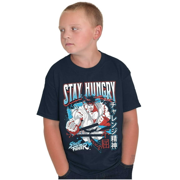 Street Fighter Ryu Stay Hungry Boys Kids T Shirt Tees Tops Teen Brisco Brands XS