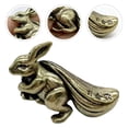 thumbnail image 4 of Vintage Brass Rabbit Statue Brass Bunny Figurine Lifelike Miniature Rabbit Statue, 4 of 5