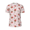 thumbnail image 5 of Wukai Strawberry Floral Print Men's Short-Sleeved Mesh T-Shirt,Quick-Dry Short Sleeve Workout T-Shirt-, 5 of 8