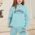 thumbnail image 2 of XUELUO Toddler Girls Outfits Sets Autumn Letters Los Angeles Print Hoodies With Sweatpants Athletic Girls 2 Pieces Outfits, 2 of 4