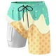 thumbnail image 3 of WILLBEST Shorts de Tabla para Hombre para Fiestas En La Piscina y Playa. Diseño Elegante En Capas con Estampado de Hielo Derretido para Verano. Material Cómodo y Elástico., 3 of 3