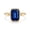 Rose Plated, variant on Solitaire Emerald Cut Blue Sapphire Engagement Ring, Stackable Minimalsit Ring, September Birthstone Ring, Blue Gemstone Ring, Handmade Jewelry