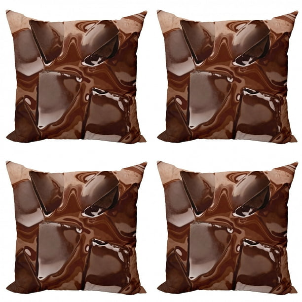 Chocolate Throw Pillow Cushion Case Pack of 4, Closeup Image of
