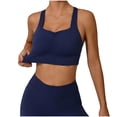 thumbnail image 4 of Oksale Strappy Sports Bras for Women Lightweight Cozy Y Back Yoga Bra Stretch Moisture Workout Racerback Sports Bra 2026 Navy L, 4 of 9