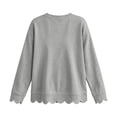 thumbnail image 6 of Womens Oversized Crewneck Sweatshirts Scalloped Casual Pullover Tops, 6 of 8