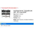 thumbnail image 2 of Front Brake Pad Set - Compatible with 2007 - 2011 GS350 2008 2009 2010, 2 of 2