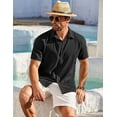 thumbnail image 5 of COOFANDY Mens Short Sleeve Shirts Button Down Tops Beach Spread Collar Summer Blouses, 5 of 6